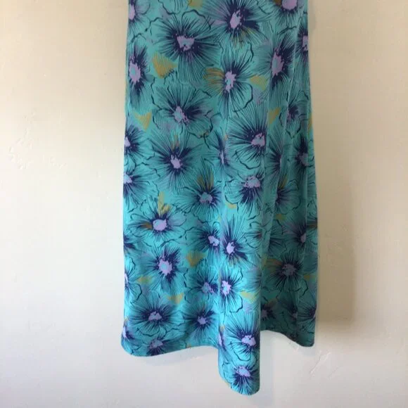 Patagonia Blue Floral Print Thin Strap Dress with Built in Bra - Picture 3 of 6